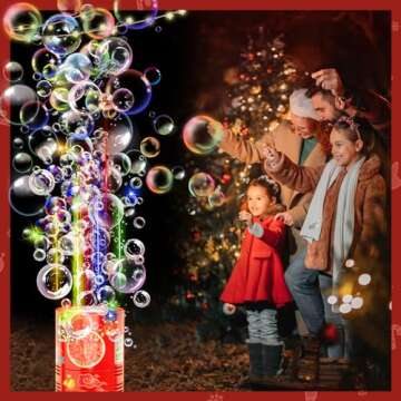 Fireworks Bubble Machine with RGB LED Lights - 13 Holes