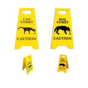 Funny Cat Vomit Sign - Gag Decor for Cat Lovers