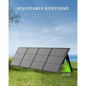 GROWATT 200W Portable Solar Panel for Power Station, 24V Foldable Solar Charger with Adjustable Kickstands, Universal Connector, Water & Dustproof for Outdoor Camping RV Off Grid System