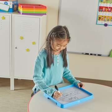 hand2mind Magnetic Dry Erase Activity Trays, Stackable Trays for Classroom, Magnetic Letter Trays, White Boards for Kids, Science of Reading Classroom Materials, Teacher Classroom Supplies