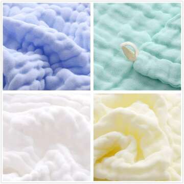 Soft Muslin Baby Washcloths - 5 Pack for Newborns