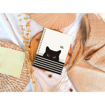 Aesthetic Cat Notebook Journal for School