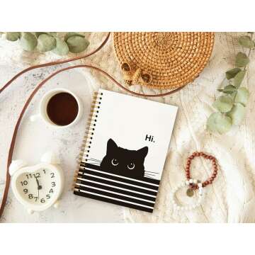 Aesthetic Cat Notebook Journal for School