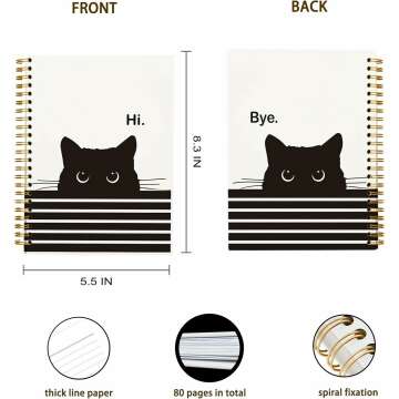 Aesthetic Cat Notebook Journal for School