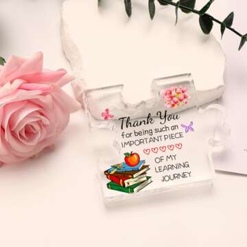 Elegant Acrylic Teacher Gift Plaque for Appreciation