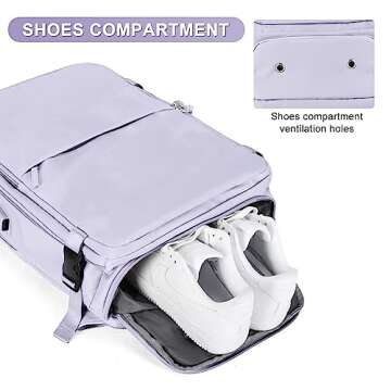 Laptop Travel Backpack For Women Men Airline Approved Carry On Bags For Airplanes Underseat Luggage Backpack For Traveling On Airplane Personal Item Travel Bag For Airlines Travel Essentials Purple