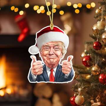 8 Packs Trump Christmas Ornaments 2024, Funny Trump Christmas Ornament, Trump Ornament, Trump Ornament 2024, Trump Ornaments for Christmas Tree, Donald Trump Ornament