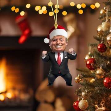 8 Packs Trump Christmas Ornaments 2024, Funny Trump Christmas Ornament, Trump Ornament, Trump Ornament 2024, Trump Ornaments for Christmas Tree, Donald Trump Ornament