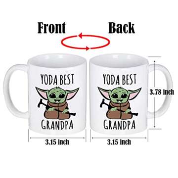 LOZACHE Baby Yoda Gifts for Grandpa, Best Grandpa Ever Coffee Mug for Men Grandfather To Be First Time Fathers Birthday Christmas Day Gift Present from Granddaughter Grandchildren (Yodas Grandpa)