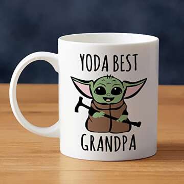 LOZACHE Baby Yoda Gifts for Grandpa, Best Grandpa Ever Coffee Mug for Men Grandfather To Be First Time Fathers Birthday Christmas Day Gift Present from Granddaughter Grandchildren (Yodas Grandpa)