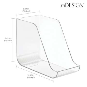 mDesign Plastic Kitchen Storage Organizer Bins for Pantry, Fridge, or Freezer Organization - Cabinet Organizer Holder for Canned Food, Soup Can, Soda or Water Bottle, Ligne Collection, Clear