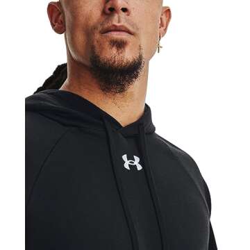 Under Armour Men's Rival Fleece Hoodie, (001) Black / / White, X-Small