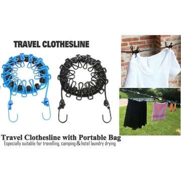 Portable Retractable Clothesline 2 Pack with Clothespins