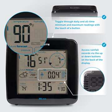 AcuRite Iris® Weather Station with Mini Wireless Display for Temperature, Humidity, Wind Speed, Wind Direction, Historic Rainfall Totals, and Hyperlocal Forecast with Built-in Barometer (01122M)