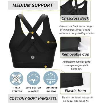 RUNNING GIRL Criss-Cross Sports Bra - Padded Support