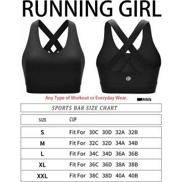 RUNNING GIRL Criss-Cross Sports Bra - Padded Support