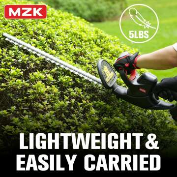 MZK 22.4'' Cordless Hedge Trimmer, 20V Bush Trimmer, Handheld Hedge Cutter, Grass Shrub Trimmer, Lightweight & Compact Trimmer(Battery & Charger Included)