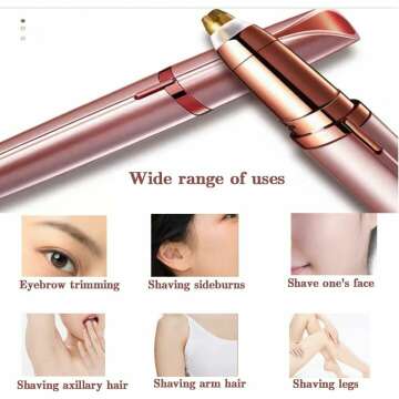Art&Beauty Unisex Electric Eyebrow Trimmer, Rose Gold, No Battery Included