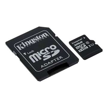 Kingston Digital 32 GB microSDHC Class 10 UHS-1 Memory Card 30MB/s with Adapter (SDC10/32GB)