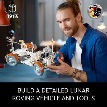 LEGO Technic NASA Apollo Lunar Roving Vehicle – LRV, Space Rover NASA Model for Adults, Buildable Space Set with Authentic Details, Collectible Outer Space Gift for Science Fans, 42182