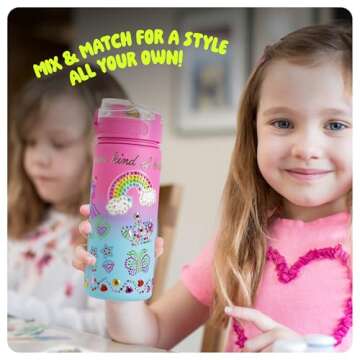 Decorate Your Own Glow-in-the-dark Water Bottle Kit for Girls - 4 5 6 7 8 Year Old Girl Birthday Gift Ideas - Gifts for Girls Ages 4-6 5-7 6-8 - Arts and Crafts for Kids Age 6-8 - Unicorn Mermaid Toys