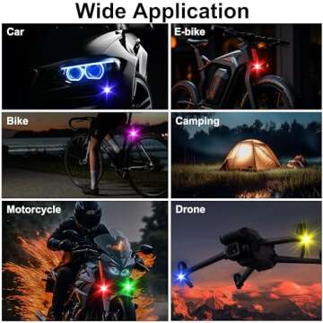 4PCS Wireless LED Strobe Lights with Remote Control, 8 Colors USB Charing Waterproof Anti-Collision Led Emergency Warning Lights for Car Motorcycle Drone Aircraft Bike