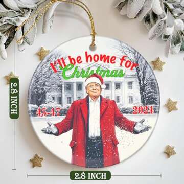 Donald Trump I'll Be Home for Christmas Ornament - American Pride Trump Ornament - Keepsake Gift - Trump Christmas Ornament - Trump Merchandise - Trump Gifts - Gifts for Supporter