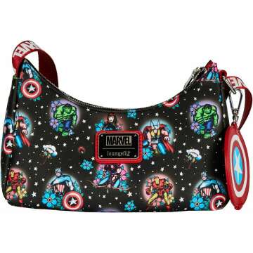 Loungefly Marvel Avengers Tattoo Shoulder Bag - Stylish & Fun!