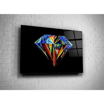 Colorful Diamond Luxury Jewelry Canvas Wall Art 16x24