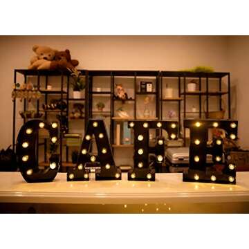 Light Up Black and Gold Marquee Numbers for Parties