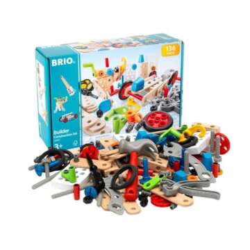 BRIO Builder 34587 Construction Set - 136-Piece STEM Toy with Wood and Plastic for Kids | Enhances Creative Skills | Safety Tested | Age 3 and Up