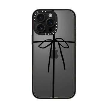 CASETiFY Compact Case for iPhone 16 Pro Max [Lightweight / 4 ft. 2X Military Grade Drop Protection/Slim] - Wrapped in A Bow - Clear Black