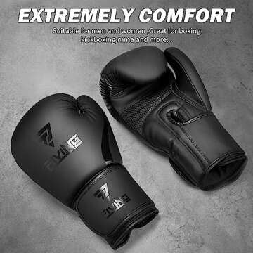 Boxing Gloves Men & Women, Pro Training Sparring, PU Leather MMA Kickboxing, Adult Heavy Punching Bag Gloves Mitts Focus Pad Workout, Ventilated Palm, 8 10 12 oz