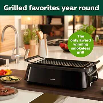 Philips Kitchen Appliances Philips HD6371/94 Smoke-less Indoor Grill, Black