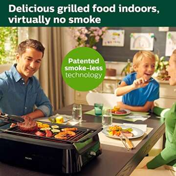 Philips Kitchen Appliances Philips HD6371/94 Smoke-less Indoor Grill, Black