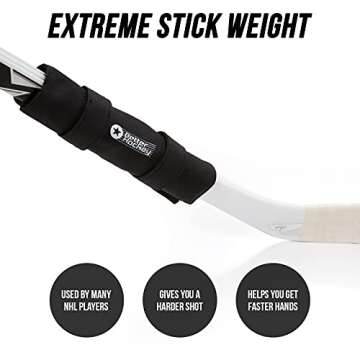 Better Hockey Extreme Pro Stick Weight - Helps You get a Harder Hockey Shot and Quicker Hands - Adjustable Weights - Two Straps Keep it in Place for Secure Use - Used by The Pros