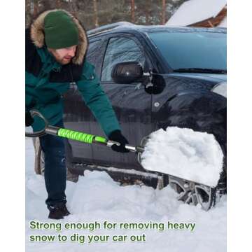 SEAAES Snow Brush and Extendable Snow Shovel with Foam Grip, Ice Scraper Snow Brush for Car SUV Truck Vehicle Windshield Window