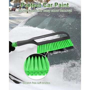 SEAAES Snow Brush and Extendable Snow Shovel with Foam Grip, Ice Scraper Snow Brush for Car SUV Truck Vehicle Windshield Window