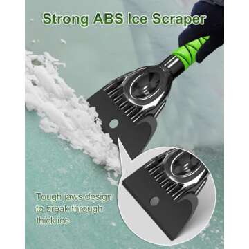 SEAAES Snow Brush and Extendable Snow Shovel with Foam Grip, Ice Scraper Snow Brush for Car SUV Truck Vehicle Windshield Window