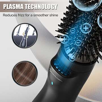 Hair Dryer Brush, Hot Air Brush Set & One Step Volumizer Plasma Technology Blow Dryer Brush Hair Styler for Fast Drying with Adjustable Temperature and Volumizing, Reduce Frizz and Static