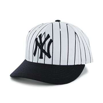 MLB New York Yankees Men's '47 Brand Striped Bullpen MVP Cap, White, One-Size