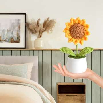 Sunflower Crochet Flower for Home Decor & Car