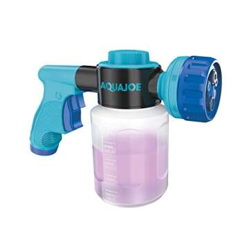 Aqua Joe AJ-MSG-TND Hose-Powered Multi Spray Gun W/Quick Change Soap to Water Dial, 7 Spray Patterns, Holds Up To 17 Fl Oz