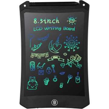 LCD Writing Tablet, Electronic Digital Writing &Colorful Screen Doodle Board, cimetech 8.5-Inch Handwriting Paper Drawing Tablet Gift for Kids and Adults at Home,School and Office (Black)
