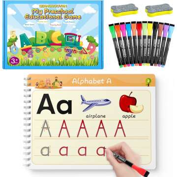 Preschool Learning Activities Workbook - Reusable Tracing & Writing for Ages 3-8