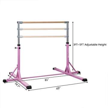 Matladin Horizontal Bars Gymnastics Bars (Single Bar, Pink)