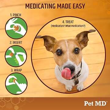 Pet MD Wrap A Pill Peanut Butter Flavored Pill Paste for Dogs - Make a Pocket to Hide Pills and Medication for Pets - 59 Servings