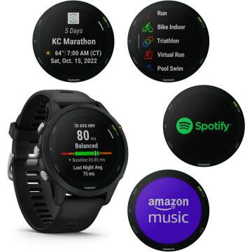 Garmin 255 Music Smartwatch Bundle