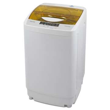 Panda Portable Washing Machine 10 LBS Capacity, Fully Automatic 1.34 Cu.ft. & Euhomy 110V Portable Clothes Dryer 850W Compact Laundry Dryers 1.5 cu.ft