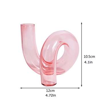 Clear Twist Pipe-Shaped Ceramic Flower Vase, Scandinavian Design Modern Glass Bud Vase, Minimalist Abstraction Vases, for Home Living Room Office Decor Centerpieces (Color : Green)